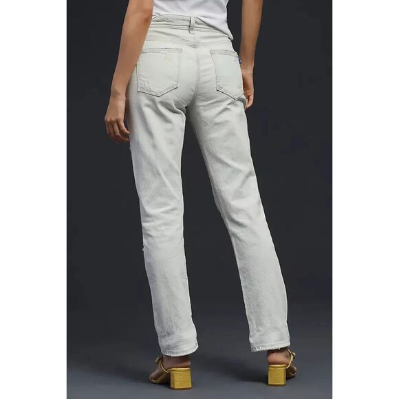 ANTHROPOLOGIE | PILCRO Light Acid Wash Distressed Slim Boyfriend Jeans Size 26 - Picture 4 of 11